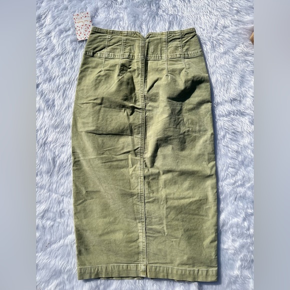 Free People I Want It All Corduroy Midi Pencil Skirt - Picture 5 of 8